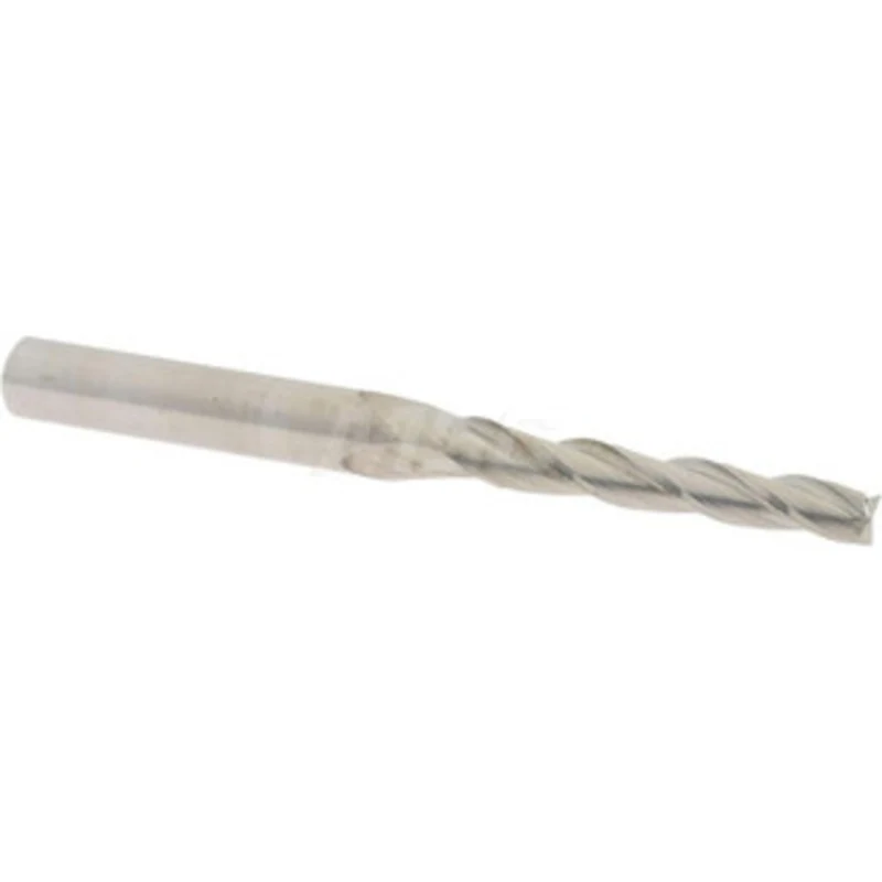Accupro 0.5 per Side 1/8 Small End Diam 3/4 LOC 3-Flute Solid Carbide Tapered Square End Mill Uncoated, 1/4 Shank Dia...